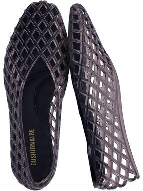 Women's Smoke Siesta Modern Lattice Ballet Flats Comfortable Slip On Jelly Shoes